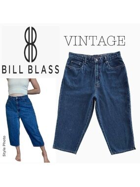 ‘90’s BILL BLASS Vintage High-Rise Relaxed Fit Denim Capris (12P)